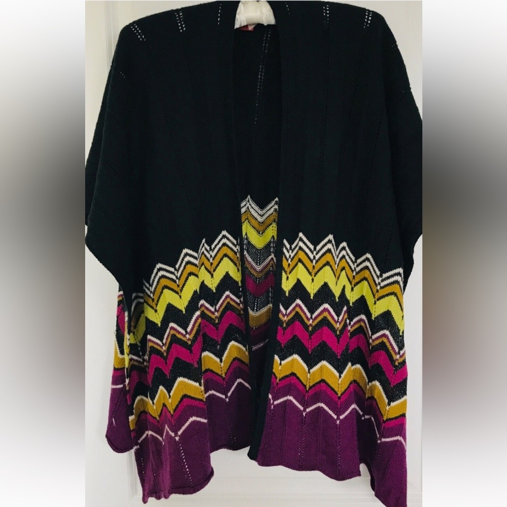 Missoni For Target Chevron Print Wool Blend Cape Ruana Poncho One Size